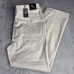 Winthrop & Church Chinos Mens 40x32 Beige Cotton Twill Flat Front Pants 100T-73